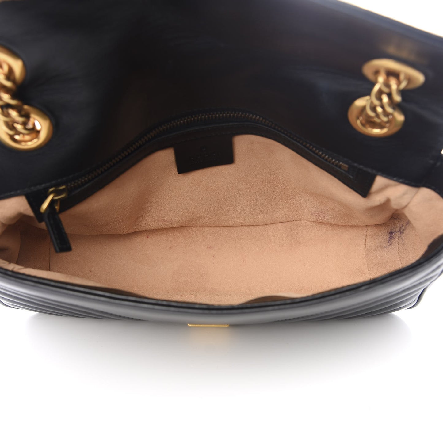 Calfskin Matelasse Small GG Marmont Shoulder Bag Black