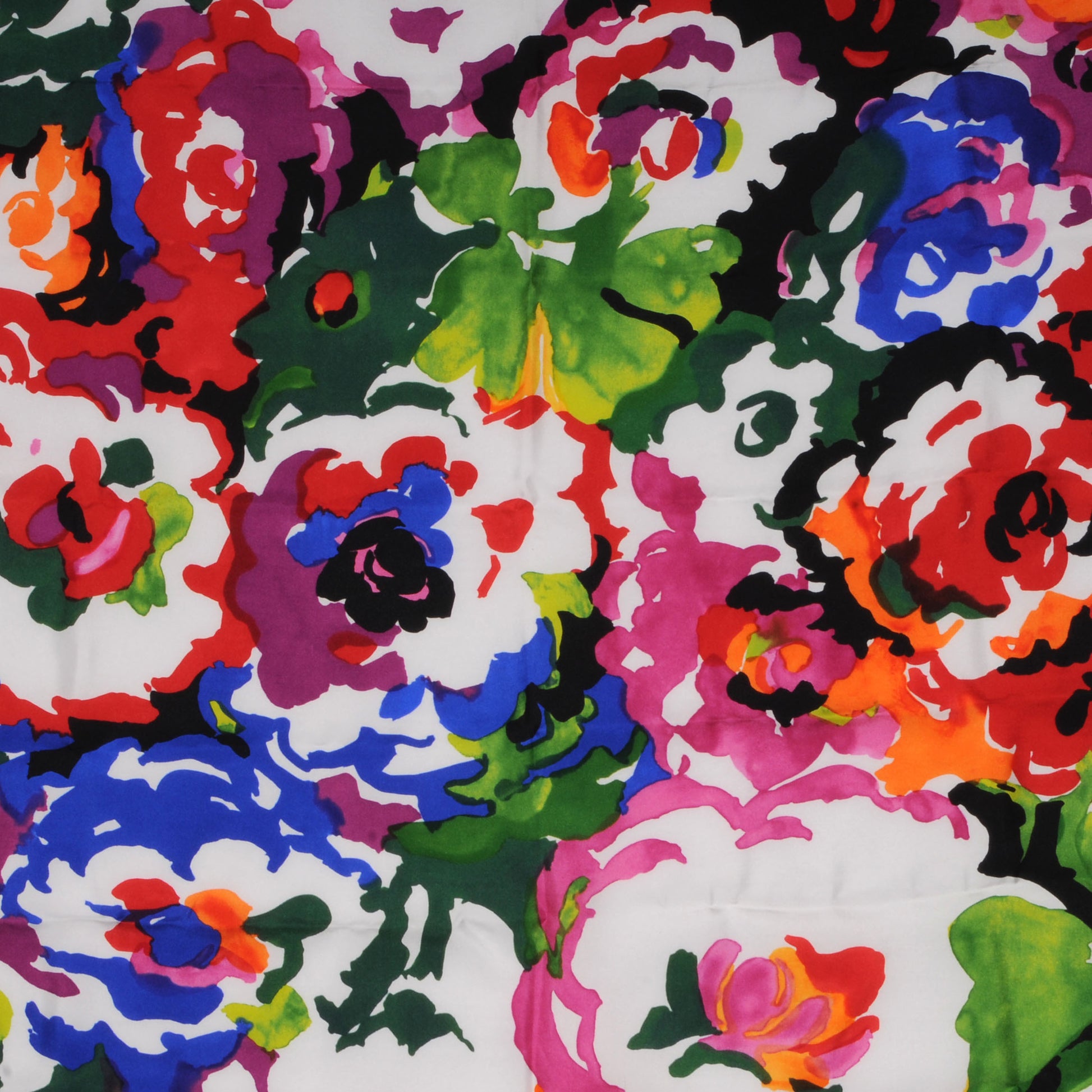 Chanel Silk Camellia Watercolor Flower Scarf 1 of 5
