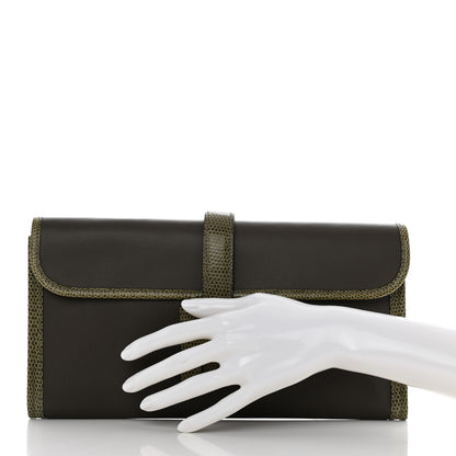 Hermes Swift Lizard Jige Elan Touch 29 Clutch Etain Ombre 2 of 8