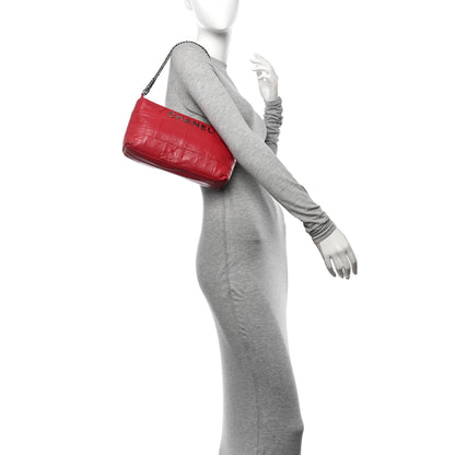 Chanel Lambskin Square Stitched Lax Shoulder Bag Red 2 of 10
