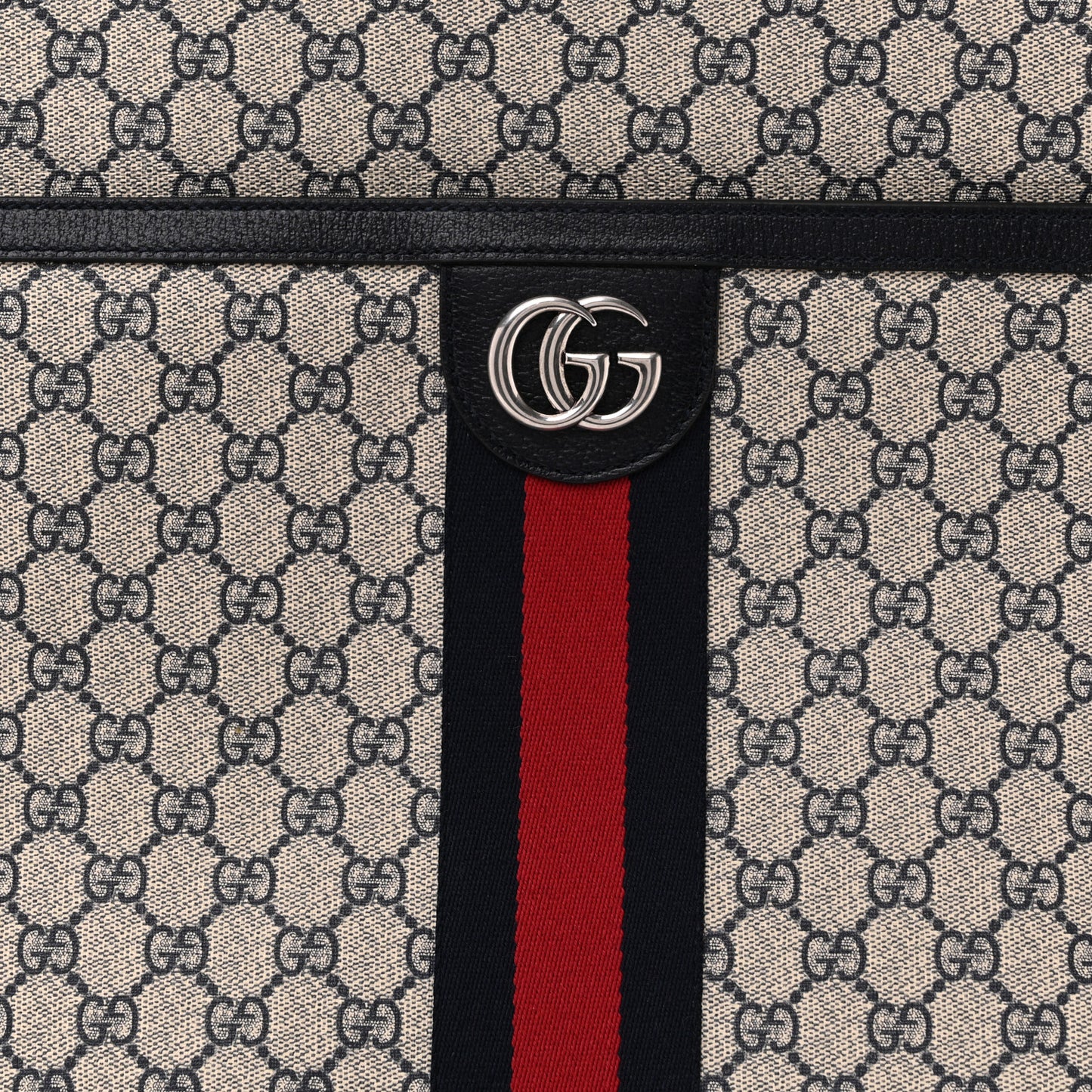 GG Supreme Monogram Web Savoy Garment Bag Beige Blue