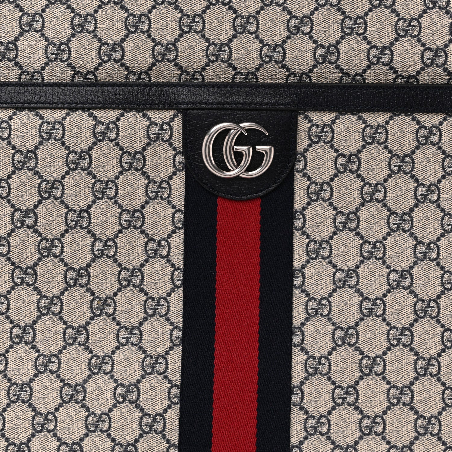 Gucci GG Supreme Monogram Web Savoy Garment Bag Beige Blue 8 of 14