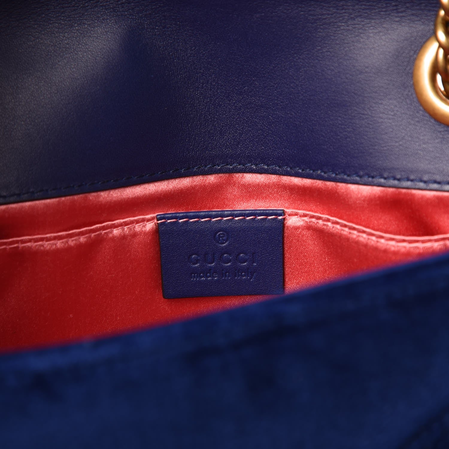 Gucci Velvet Matelasse Mini GG Marmont Shoulder Bag Cobalt Blue 6 of 7