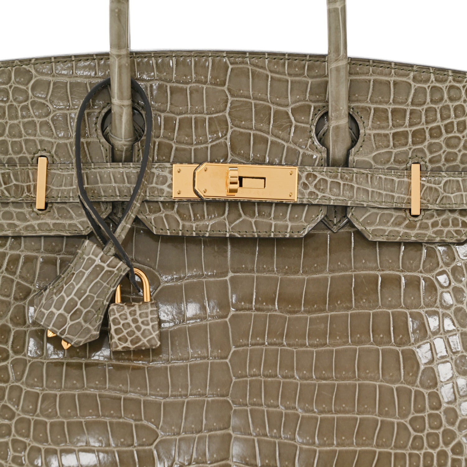 Hermes Shiny Porosus Crocodile Birkin 30 Gris Tourterelle 8 of 11