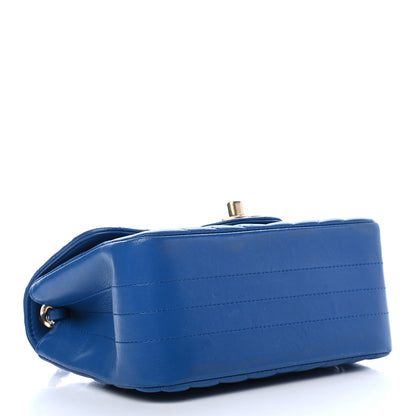 Chanel Lambskin Chevron Quilted Mini Square Flap Blue 4 of 7