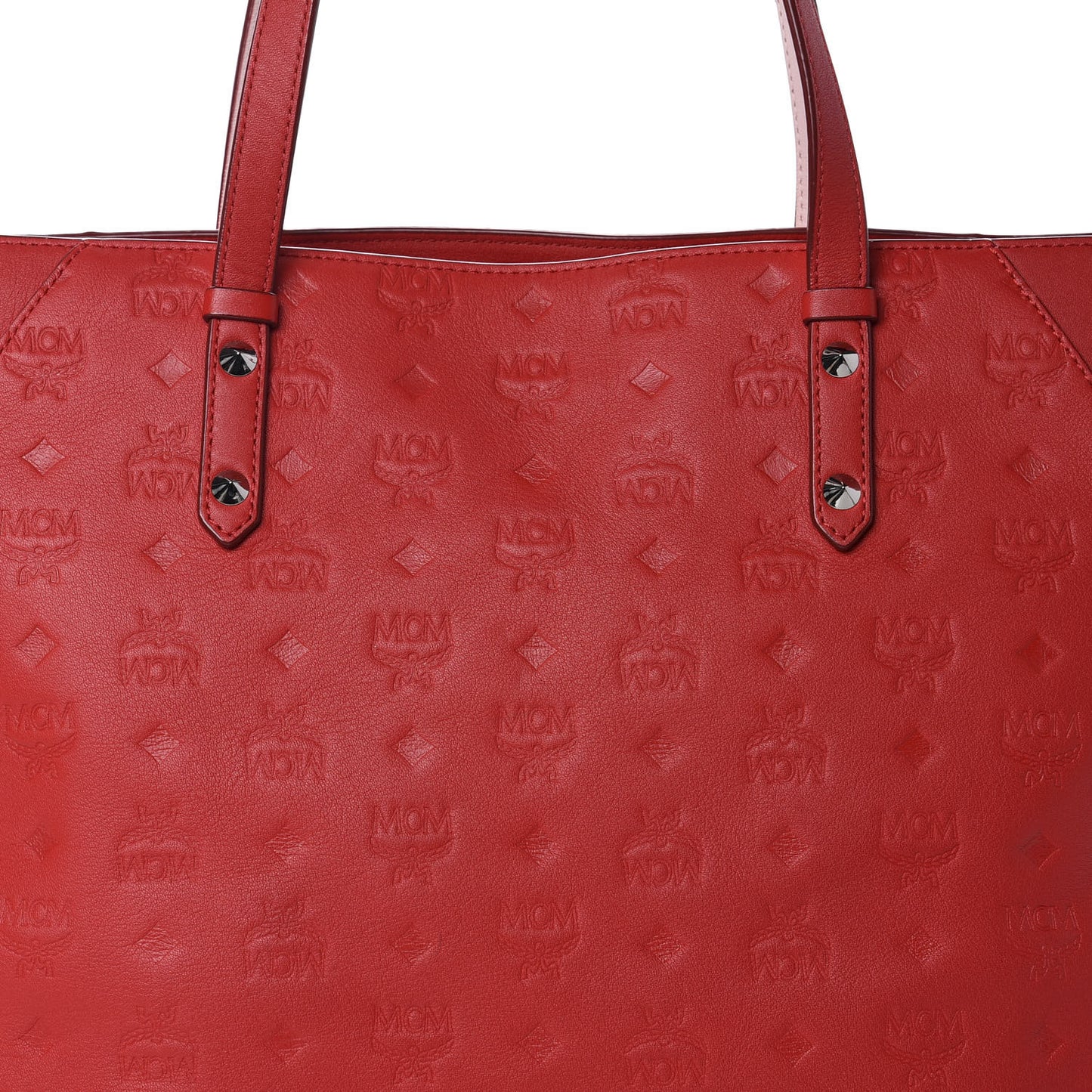 Calfskin Ottomar Monogram Medium Klara Top Zip Tote Red