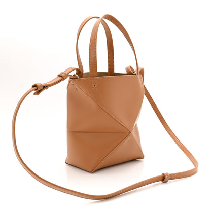 Loewe Shiny Calfskin Mini Puzzle Fold Tote Warm Desert 2 of 11