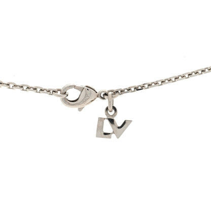 Louis Vuitton Damier Heart Pendant Necklace Silver Gold 4 of 4