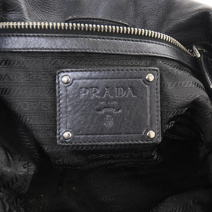 Prada Leather Easy Foldover Pushlock Satchel Black 7 of 10