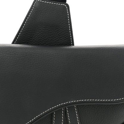 Christian Dior Grained Calfskin Mens Mini Saddle Bag Black 8 of 11