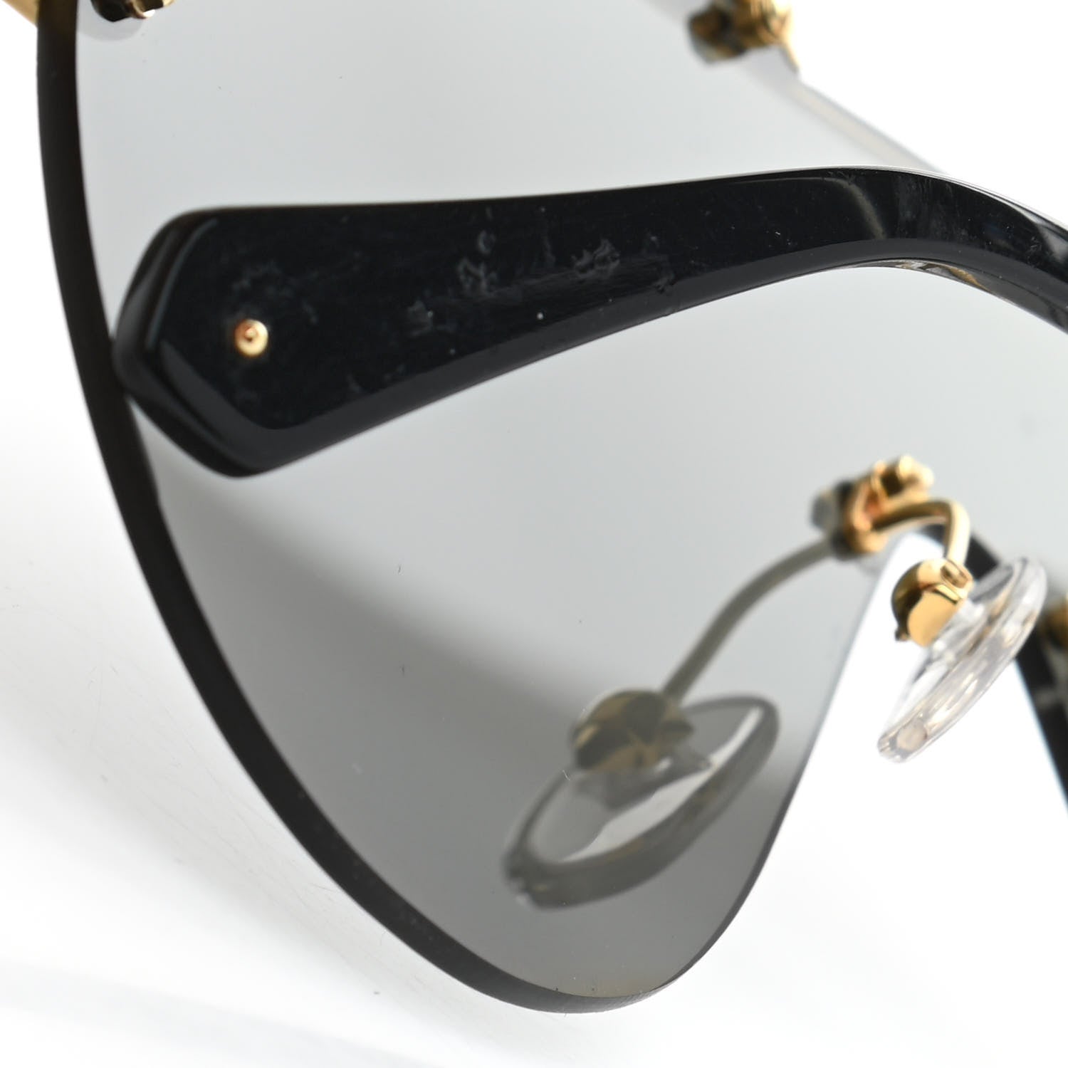 Louis Vuitton Metal Aviator Sunglasses Z1230E Black Gold 10 of 10