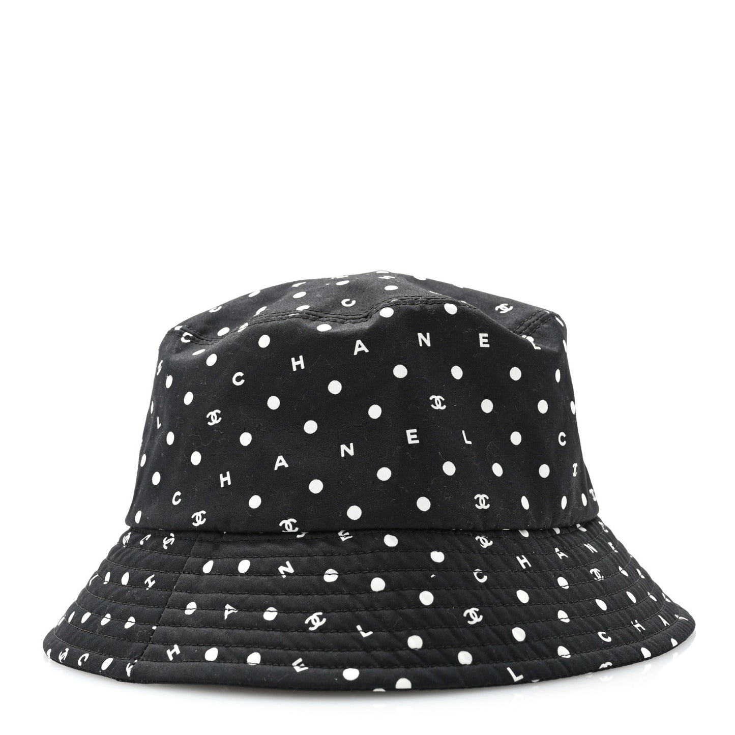 Cotton CC Polka Dot Bucket Hat L Black