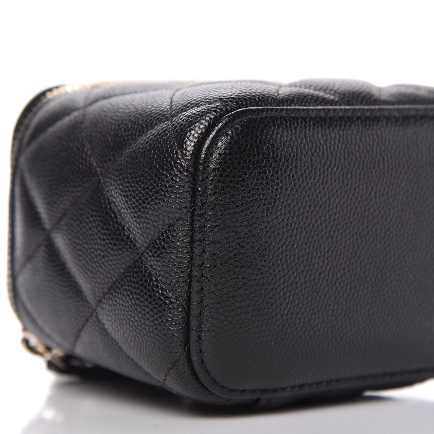 Chanel Caviar Quilted Mini Pearl On Top Vanity Case With Chain Black 6 of 10