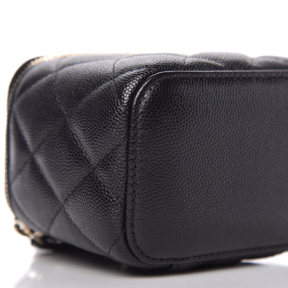 Chanel Caviar Quilted Mini Pearl On Top Vanity Case With Chain Black 6 of 10