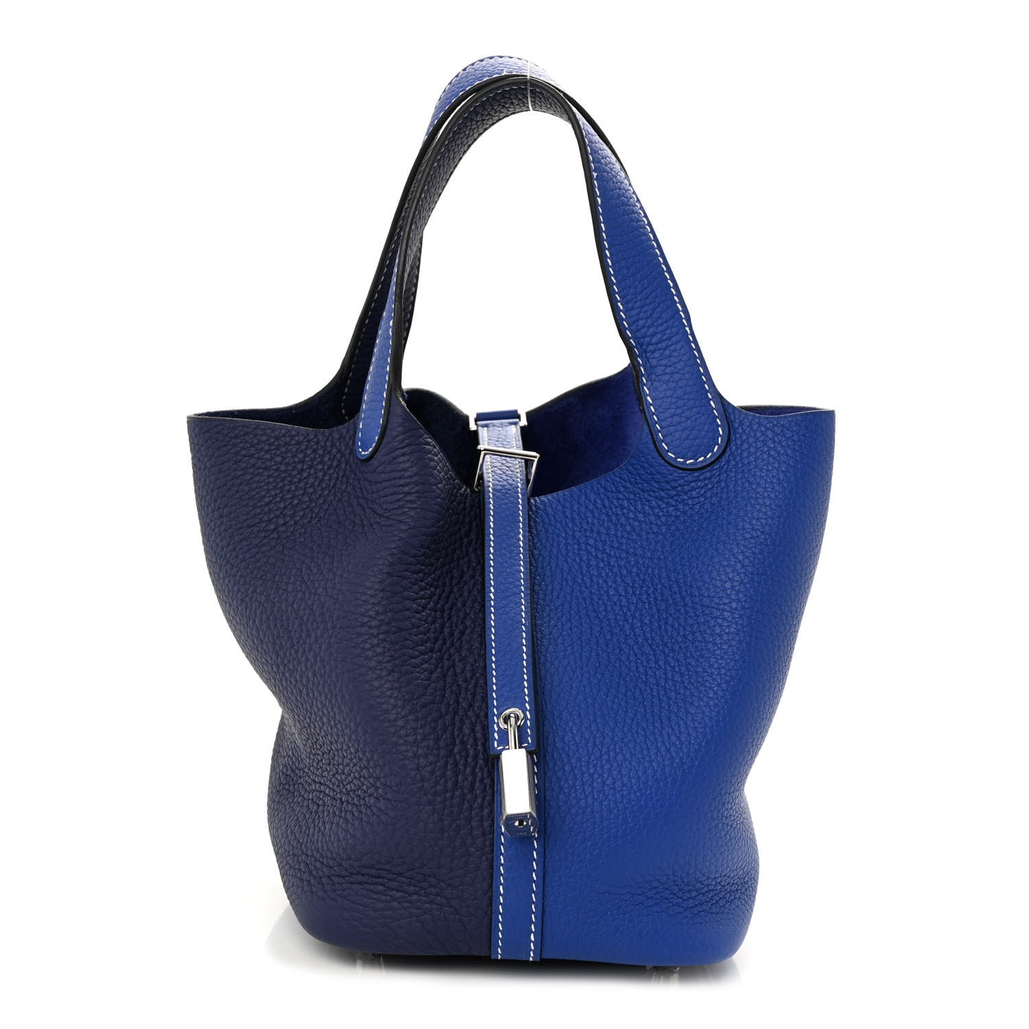 Hermes Taurillon Clemence Casaque Picotin Lock 18 PM Bleu Electrique Bleu Encre 1 of 11