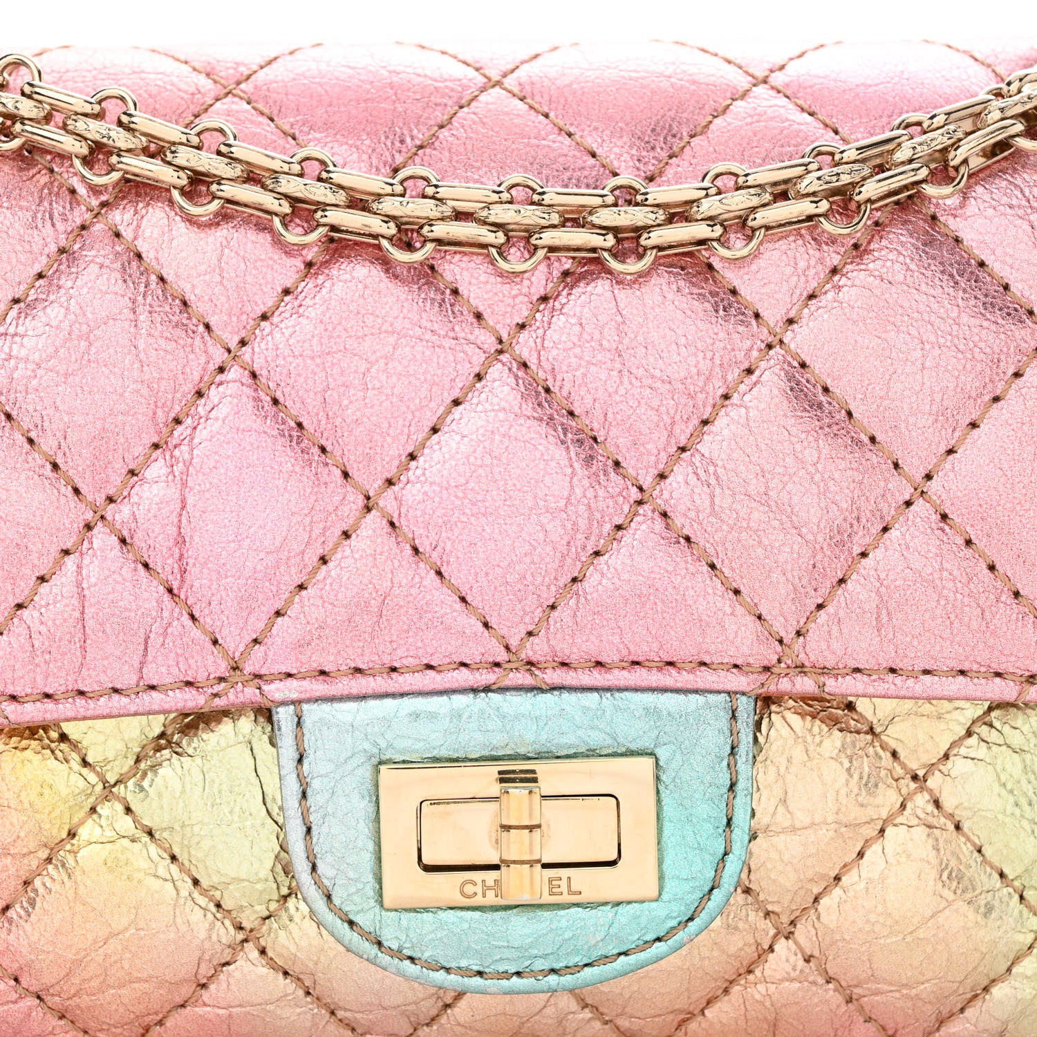 Chanel Metallic Goatskin Quilted Mini 2.55 Reissue Flap Multicolor 8 of 10