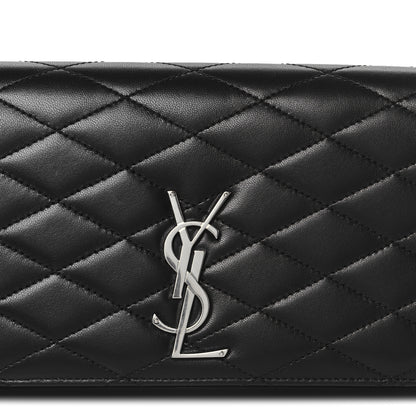Saint Laurent Lambskin Quilted Kate Clutch Black 9 of 9