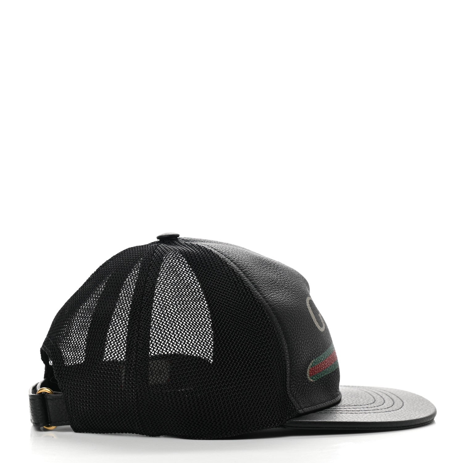 Gucci Grained Calfskin Logo Baseball Hat L Black 4 of 9