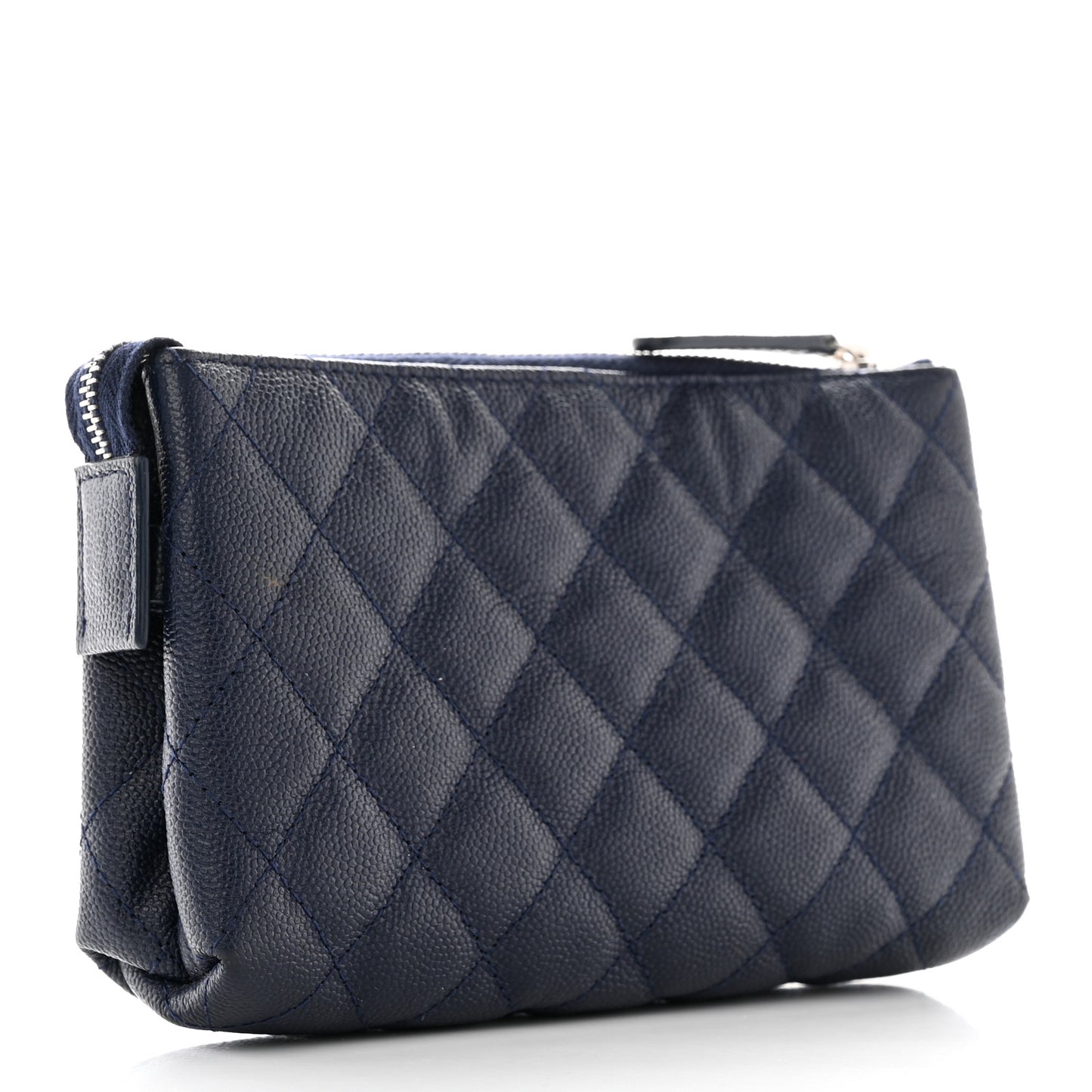Caviar Quilted Small Pouch Navy