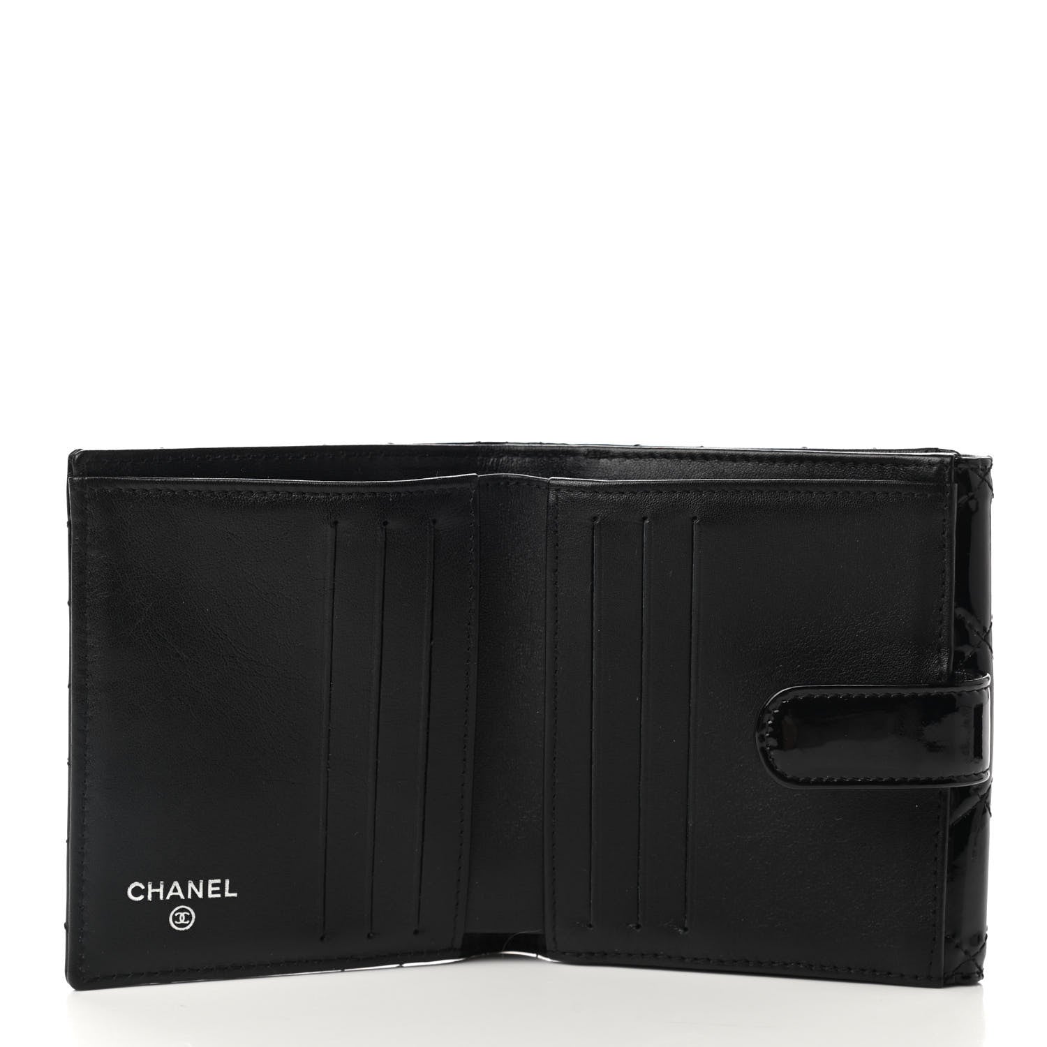 Chanel Patent Quilted Compact French Flap Wallet So Black 5 of 7