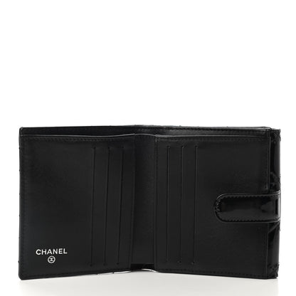Chanel Patent Quilted Compact French Flap Wallet So Black 5 of 7