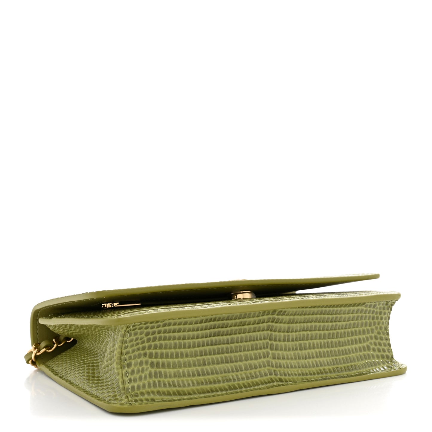 Lizard Embossed Wallet on Chain WOC Light Green