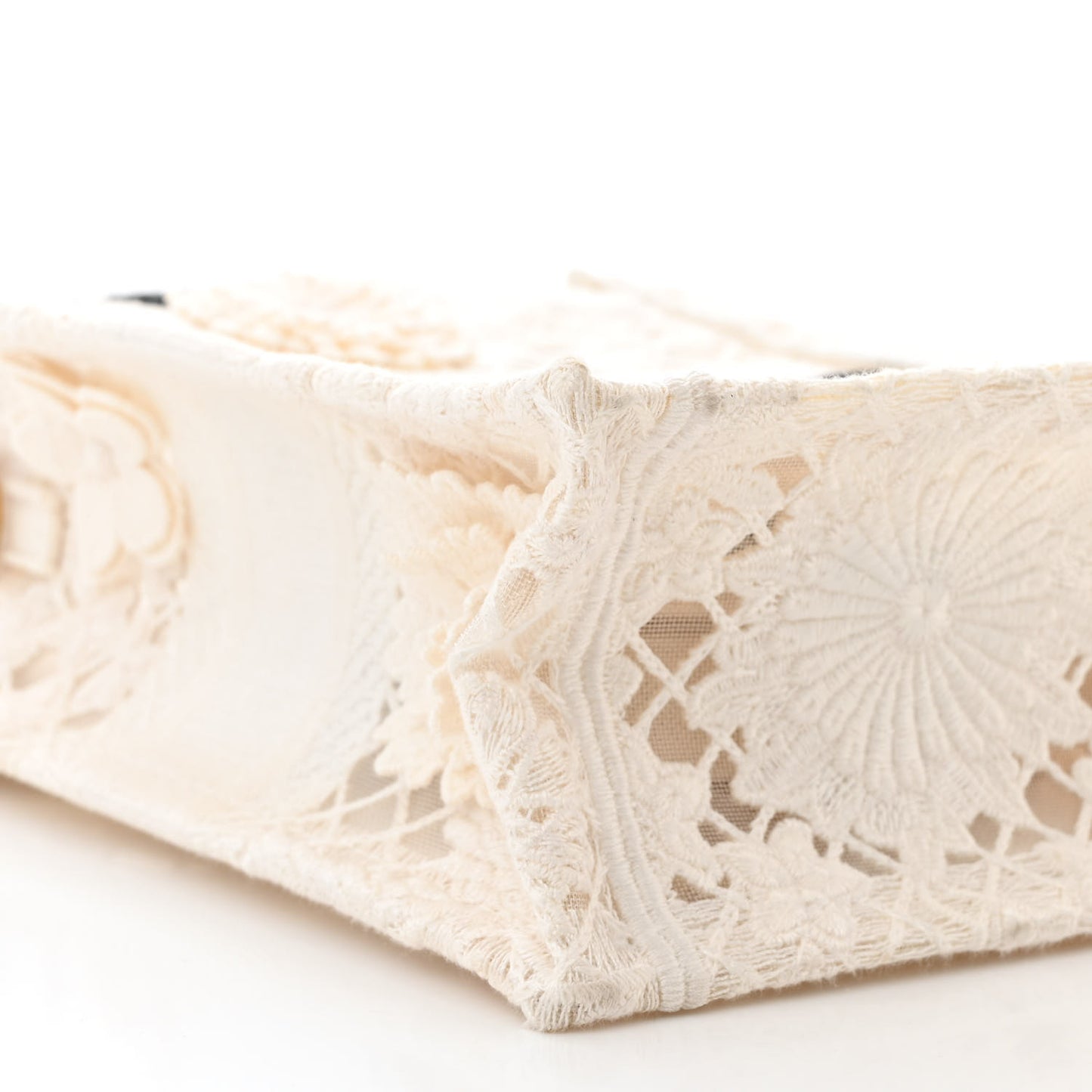 Embroidered D-Lace Mini Book Tote Phone Bag White Black