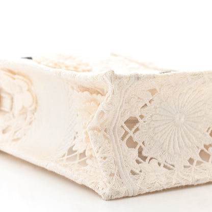 Christian Dior Embroidered D-Lace Mini Book Tote Phone Bag White Black 9 of 11