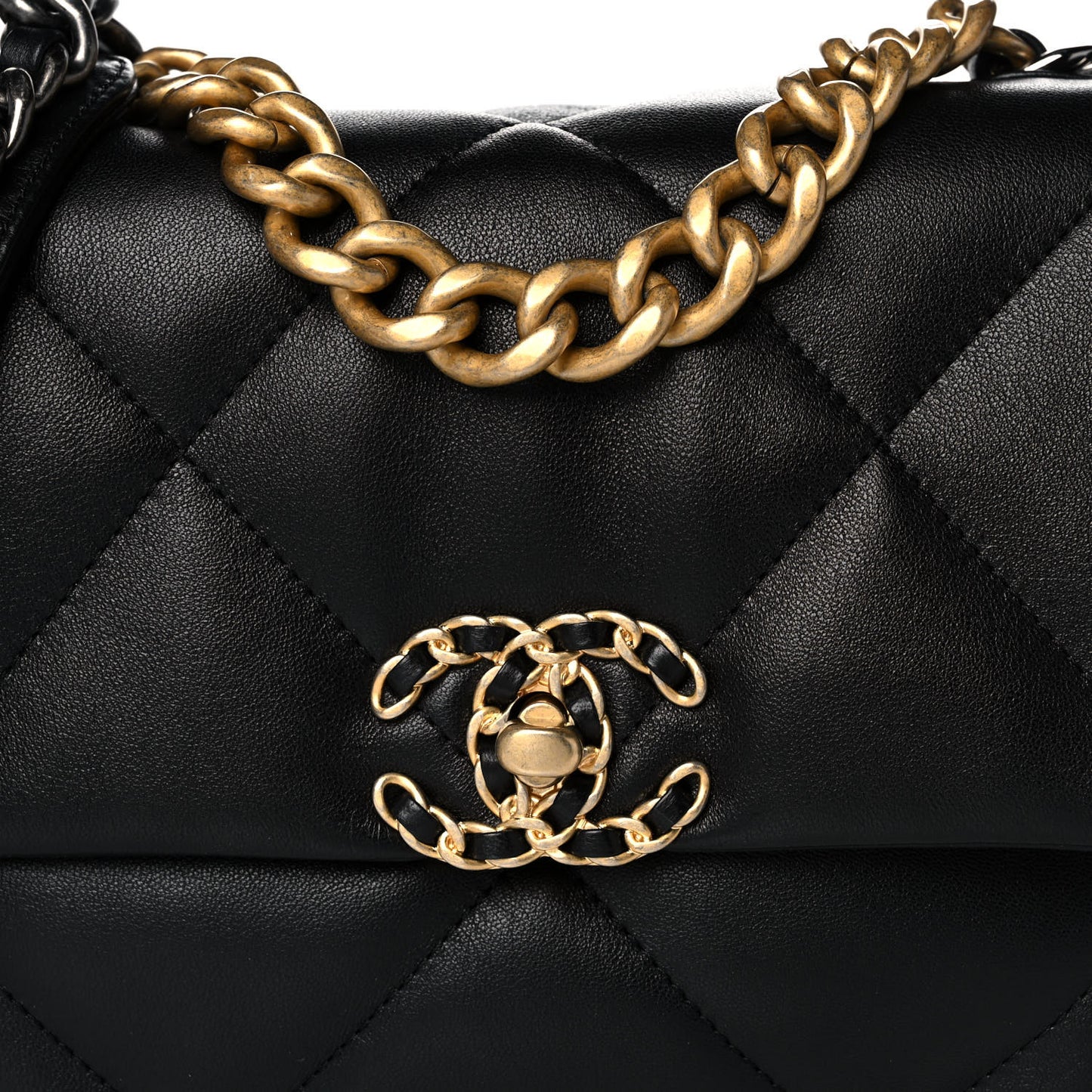 Lambskin Quilted Medium Chanel 19 Flap Black