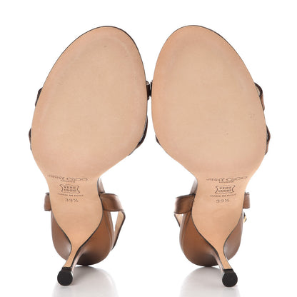Jimmy Choo Metallic Calfskin India Sandals 39.5 Bronze 7 of 11