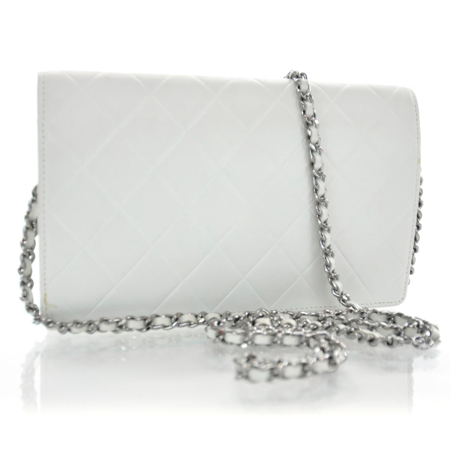 Chanel Lambskin Wallet On Chain White 3 of 10