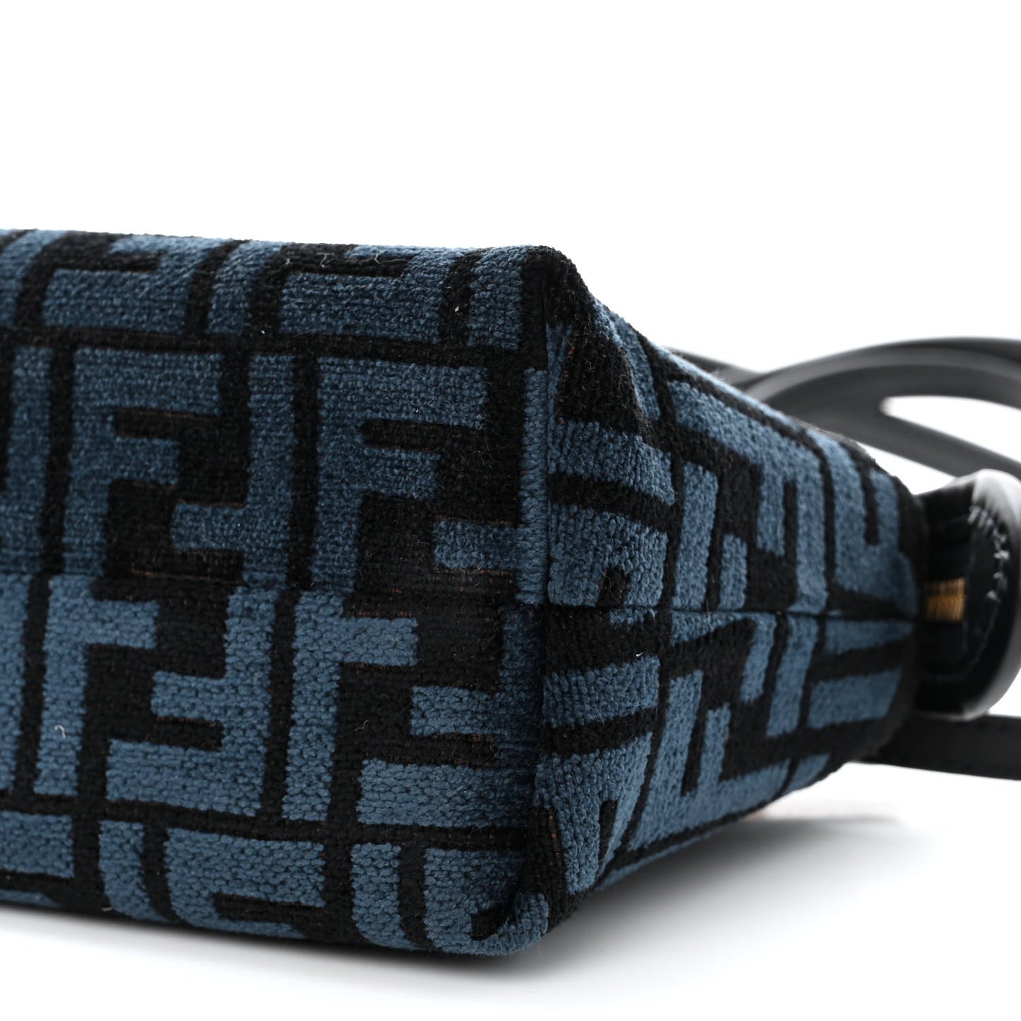 Chenille Vitello King Plexiglass FF Mini By The Way Top Handle Boston Bag Blue Black