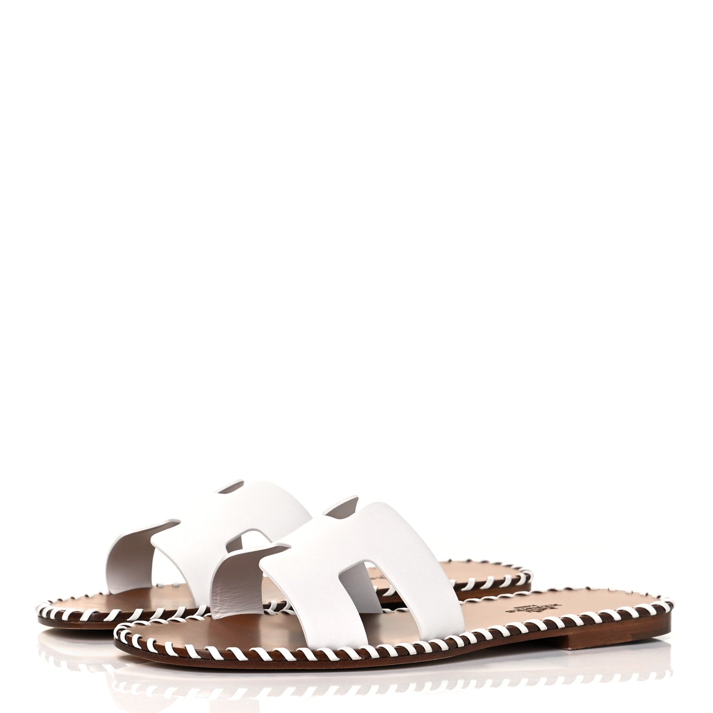 Calfskin Braided Oran Sandals 37 White