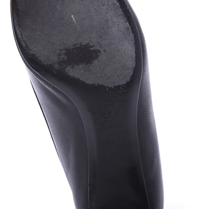 Chanel Lambskin Patent CC Cap Toe Pumps 38 Black 6 of 9