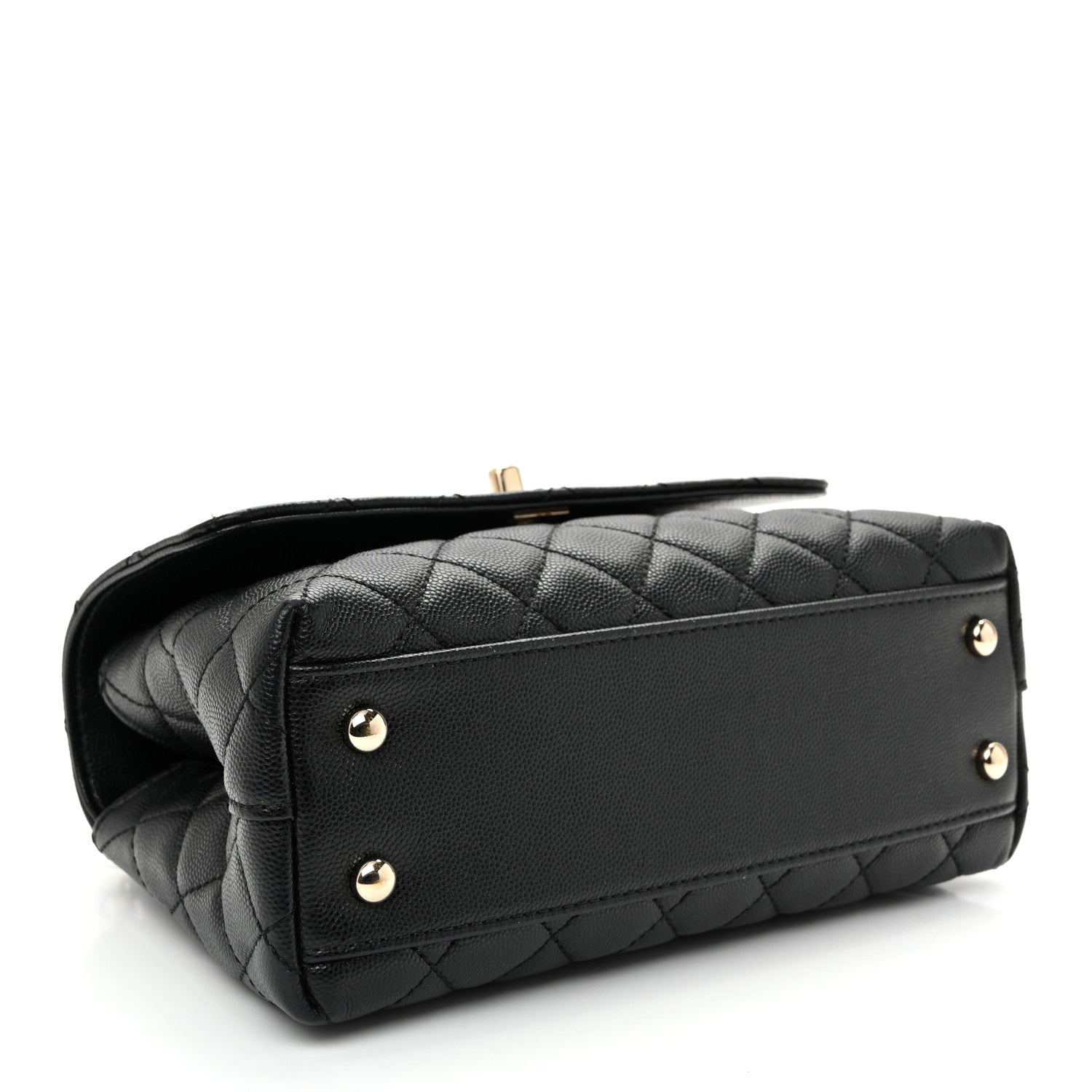 Chanel Caviar Lizard Embossed Quilted Mini Coco Handle Flap Black 4 of 10
