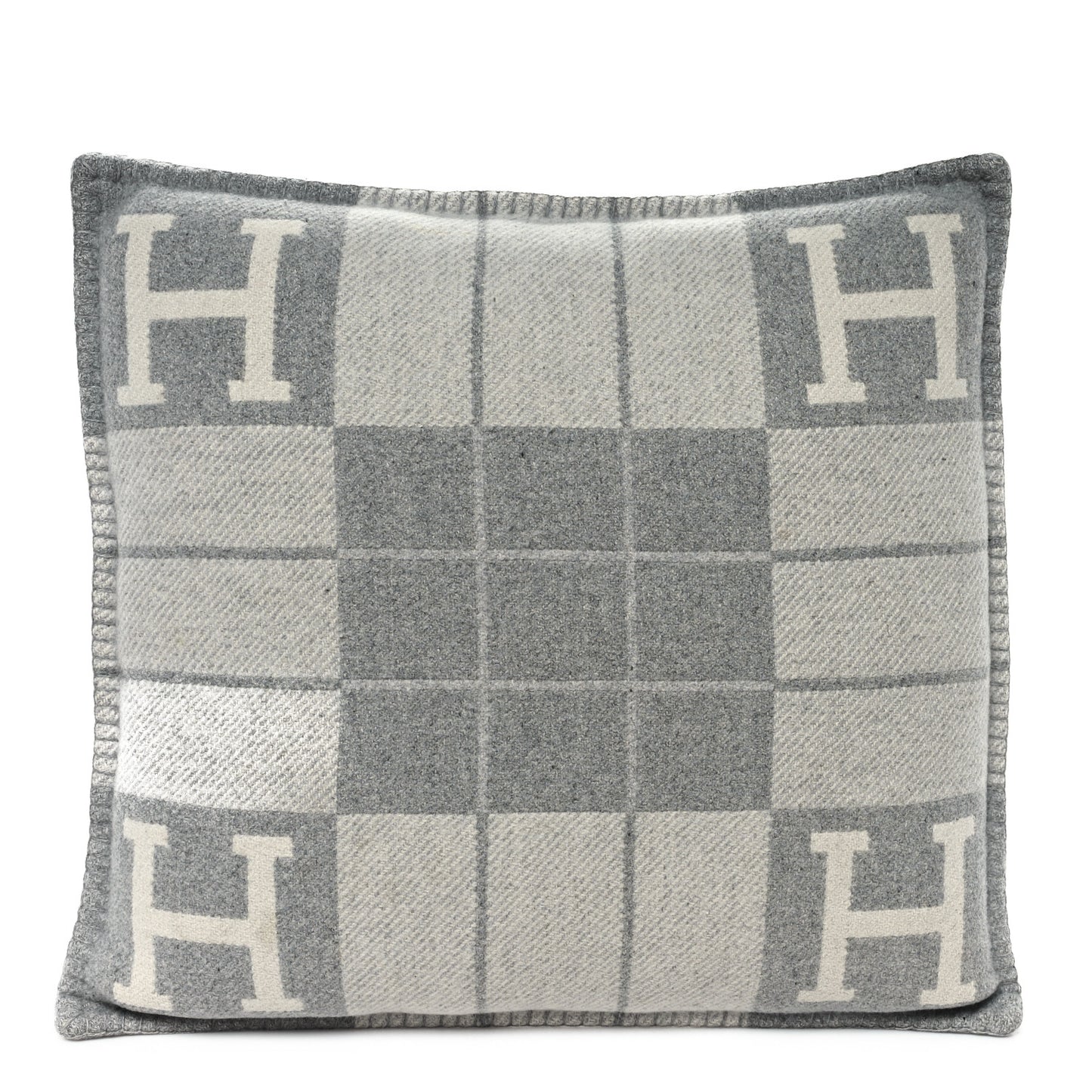 Wool Cashmere Avalon III Pillow PM Ecru Gris Clair