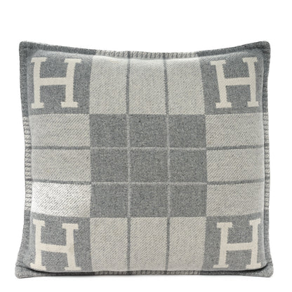 Hermes Wool Cashmere Avalon III Pillow PM Ecru Gris Clair 1 of 3