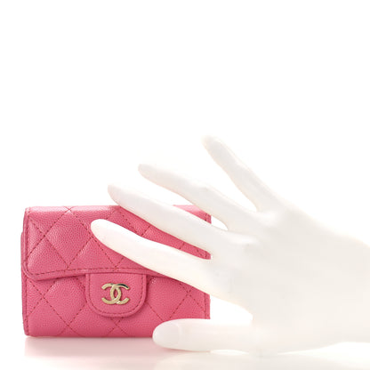 Chanel Caviar Quilted Classic 4 Key Holder Wallet Pink 2 of 10