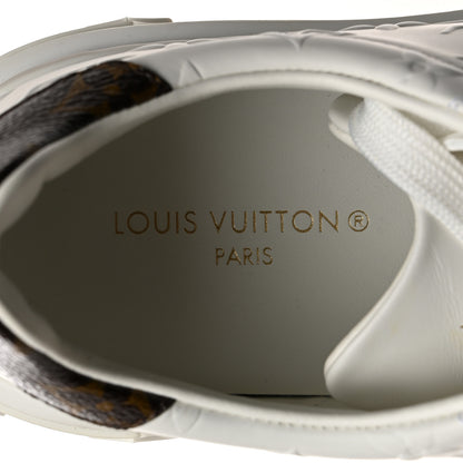 Louis Vuitton Calfskin Monogram Debossed Time Out Sneakers 38 White 6 of 10