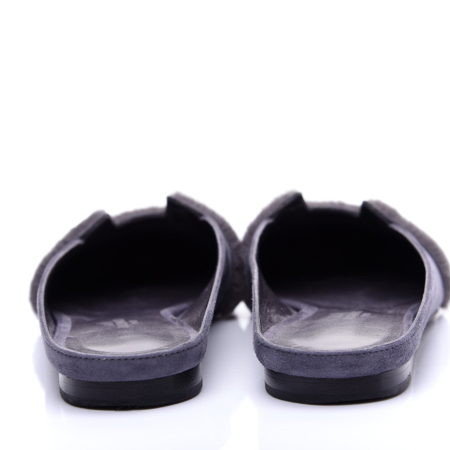 Hermes Suede Goatskin Fur Roxane Mules 38.5 5 of 13