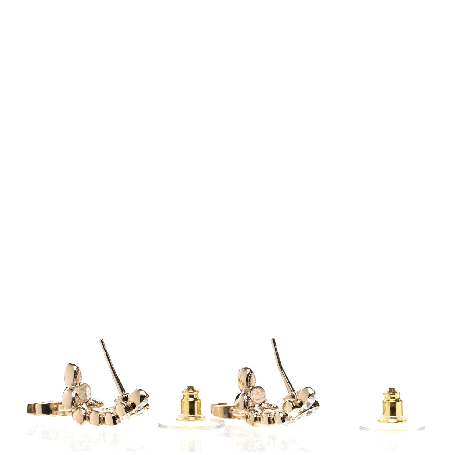Chanel Crystal Sparkling Wheat CC Long Drop Earrings Gold 3 of 5