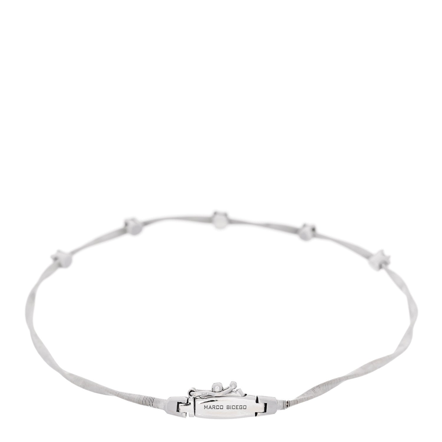 Marco Bicego 18K White Gold Diamond Marrakech Twisted Coil Bracelet 2 of 4