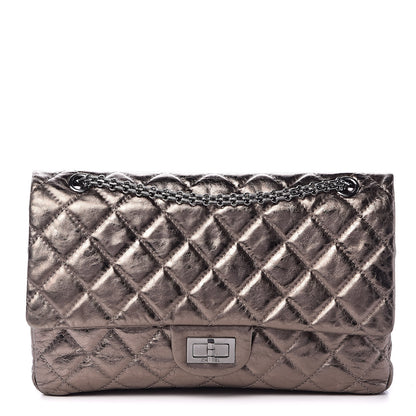 Chanel Metallic Aged Calfskin Quilted 2.55 Reissue 226 Argent Fonce 1 of 11