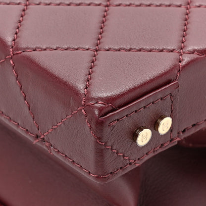 Chanel Calfskin Quilted Studded Square Vanity Case Burgundy 13 of 14