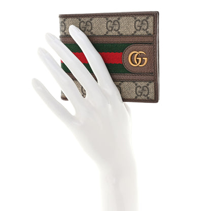 Gucci GG Supreme Monogram Web Mens Ophidia Bi-Fold Wallet Beige New Acero 2 of 8