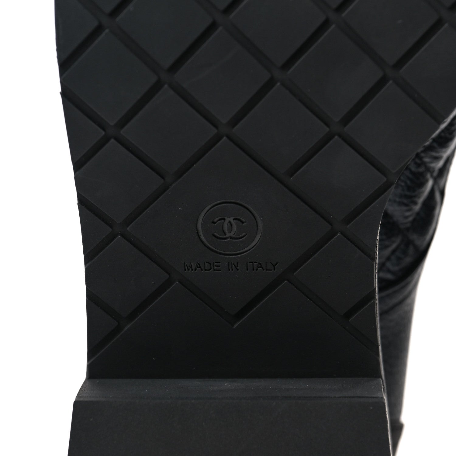 Chanel Pearly Calfskin Patent Calfskin Lace Up Combat Boots 39.5 Black 7 of 8