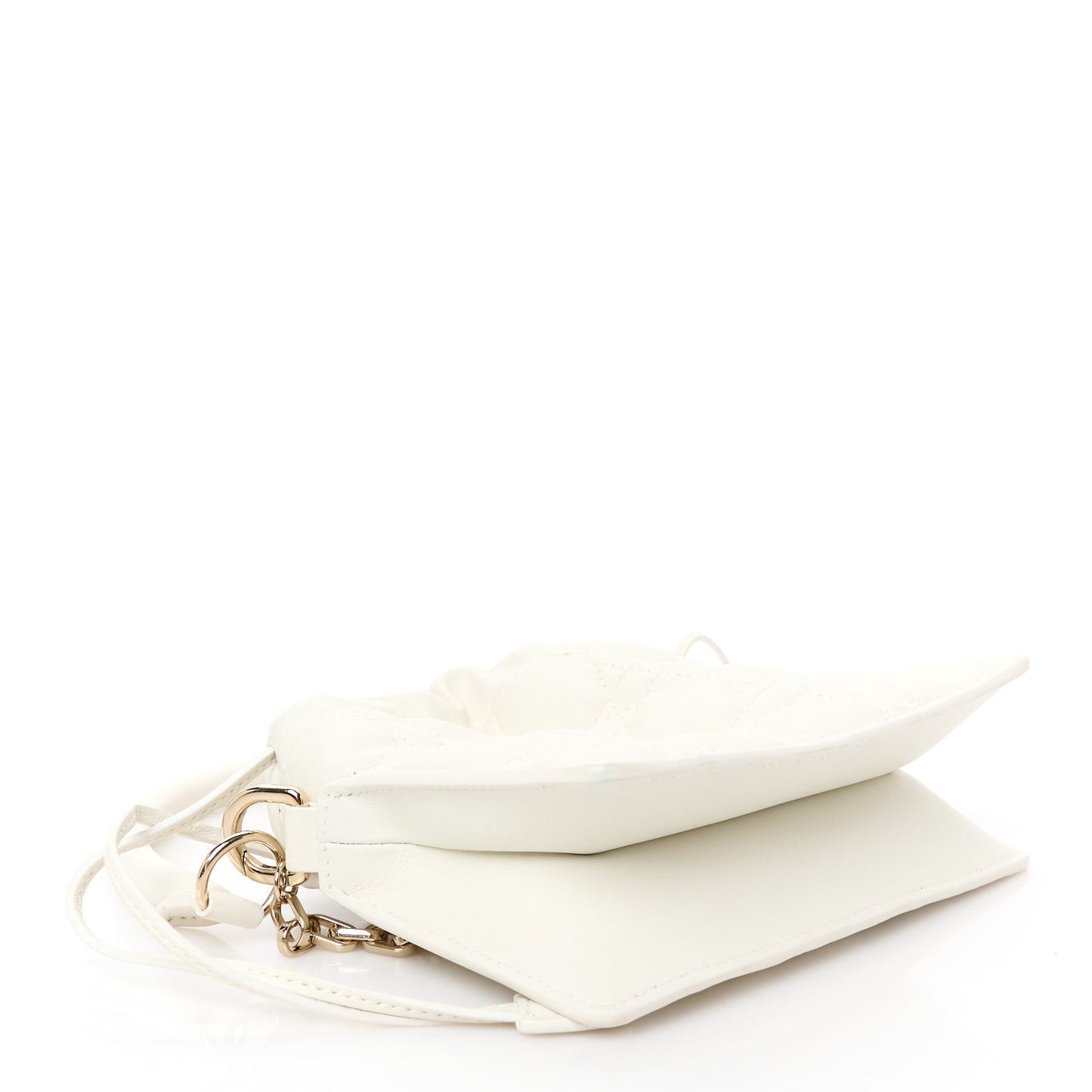 Lambskin Cannage Milly Mini Drawstring Bag Latte