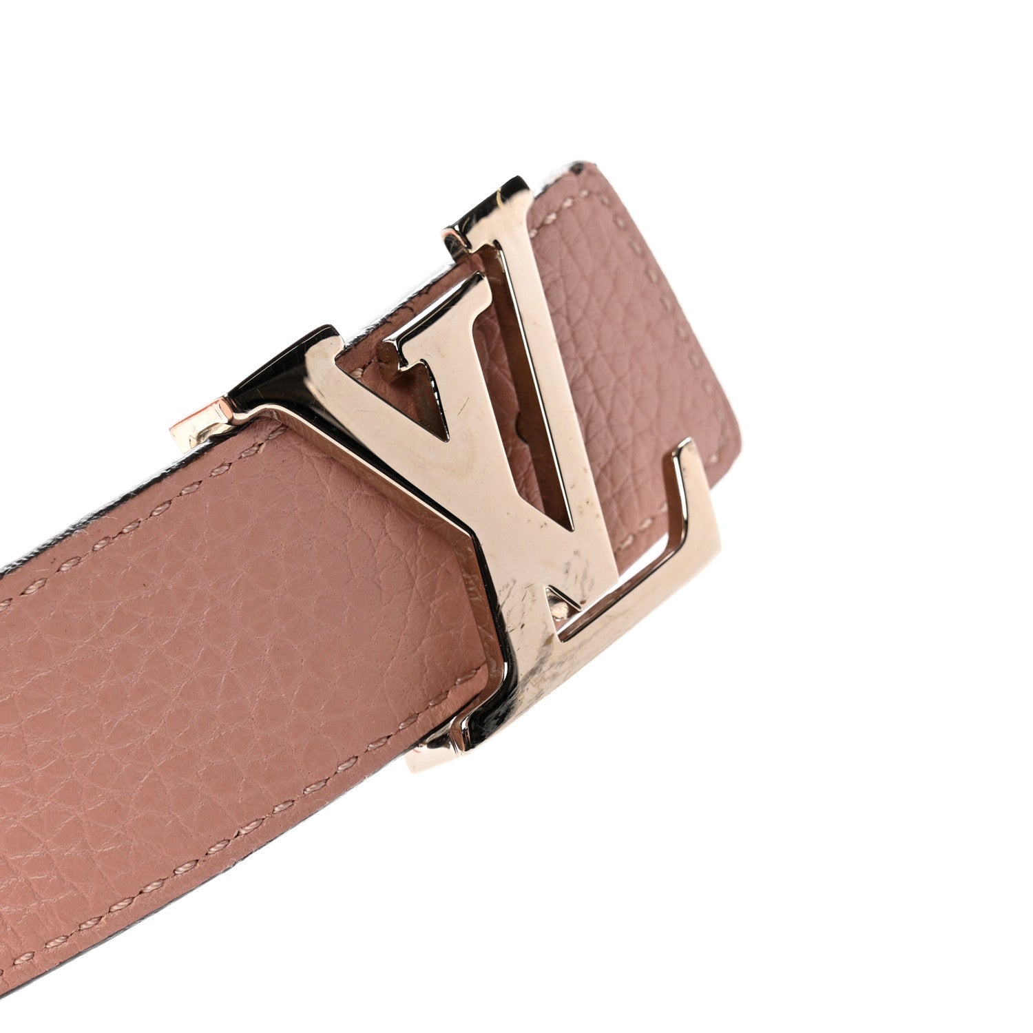 Louis Vuitton Taurillon Calfskin Monogram 30mm LV Initiales Reversible Belt 90 36 Rose Ballerine Ivory 9 of 9