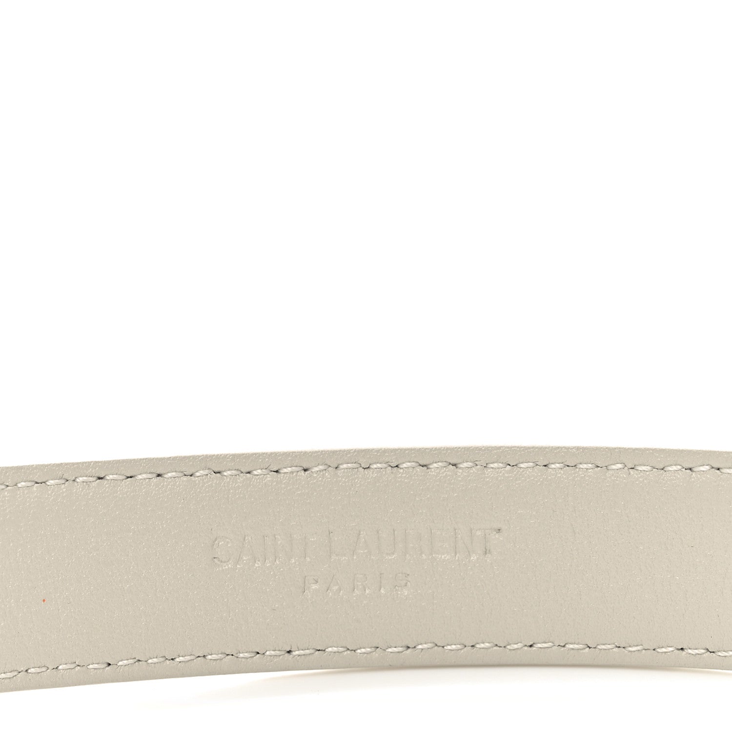Saint Laurent Smooth Calfskin Monogram Square Buckle Belt 85 34 Crema Soft 3 of 5