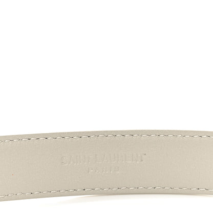 Saint Laurent Smooth Calfskin Monogram Square Buckle Belt 85 34 Crema Soft 3 of 5